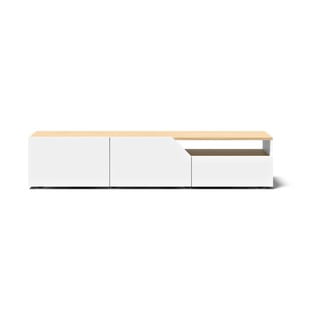 Biely TV stolík v dekore duba 180x38 cm Verone - TemaHome