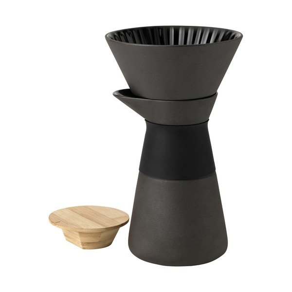 Čierna kameninová súprava na prekvapkávanú kávu 600 ml Theo – Stelton