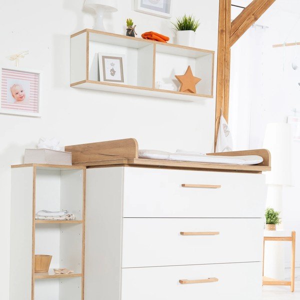 Biela detská nástenná knižnica 90x29 cm Finn – Roba-image-3