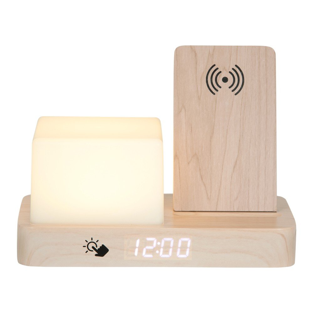 E-shop Digitálny/stolový budík s bezdrôtovou nabíjačkou Retro LED Night Light – Karlsson