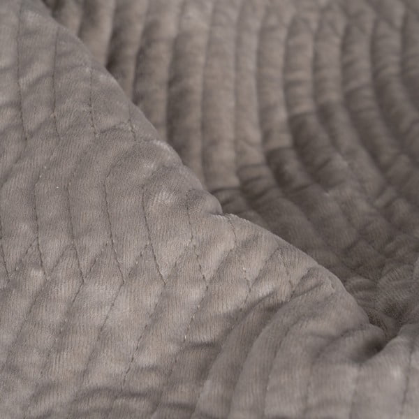 Sivý zamatový prešívaný pléd 180x260 cm – Ixia-image-2