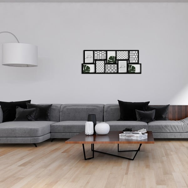 Čierny plastový rámček na stenu 75x30 cm-image-1