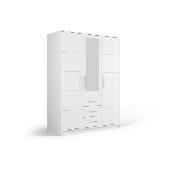 Biela šatníková skriňa so zrkadlom 147x200 cm Derry - Cosmopolitan Design-image-2