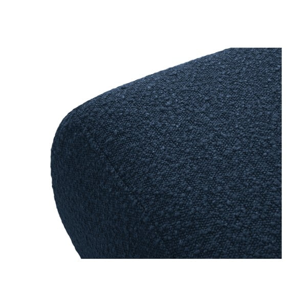 Tmavomodrý taburet z textílie bouclé Molino – Micadoni Home-image-2