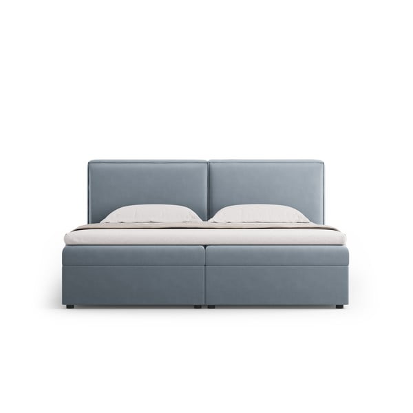 Svetlomodrá boxspring posteľ s úložným priestorom 160x200 cm Arendal – Cosmopolitan Design-image-4