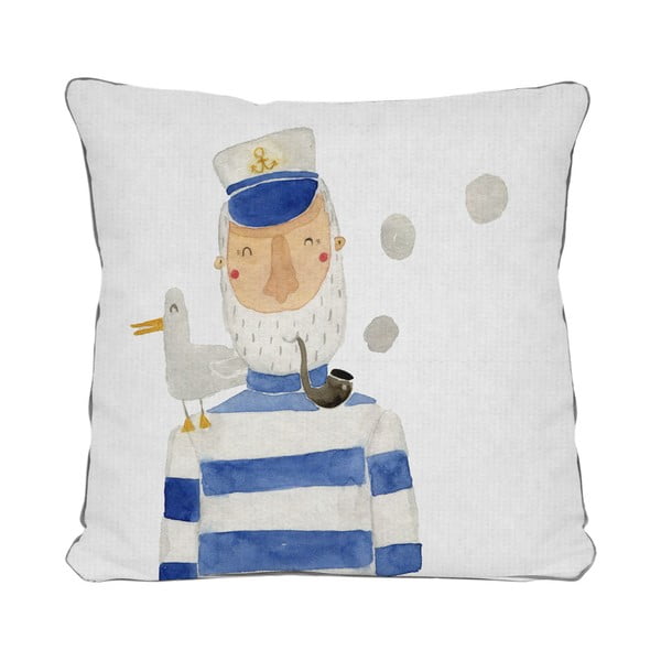 Modro-biely vankúš The Wild Hug Sailor, 45 x 45 cm