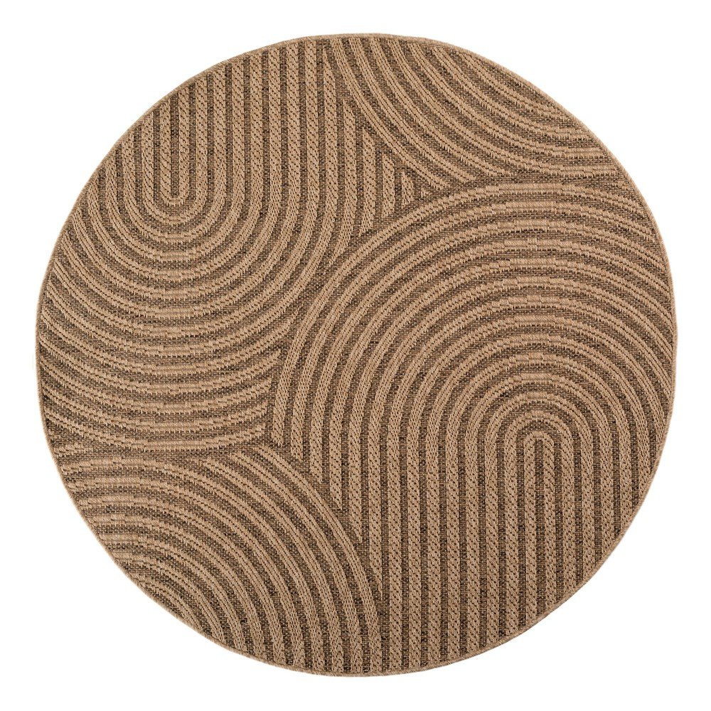 E-shop Hnedý okrúhly vnútorný a vonkajší koberec ø 120 cm Timber 1401 – Ayyildiz Carpets