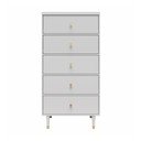 Svetlosivá vysoká komoda 70x141 cm Elizabeth – CosmoLiving by Cosmopolitan