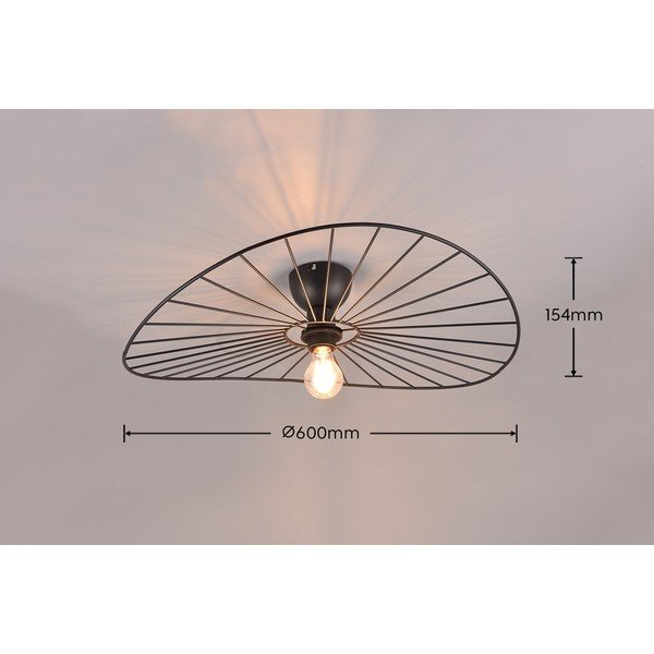 Matne čierne stropné svietidlo ø 60 cm Chapeau – Reality-image-4