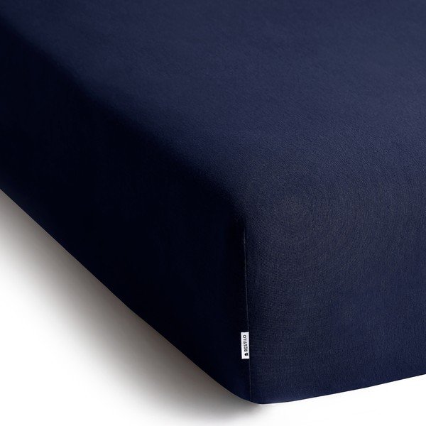 Tmavomodrá napínacia plachta jersey 200x200 cm Amber – Restilo-image-2