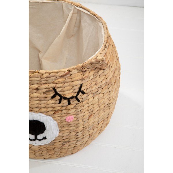 Detský kôš na hračky z vodného hyacintu v prírodnej farbe ø 49x40 cm Lidi Cat Face – Premier Housewares-image-1