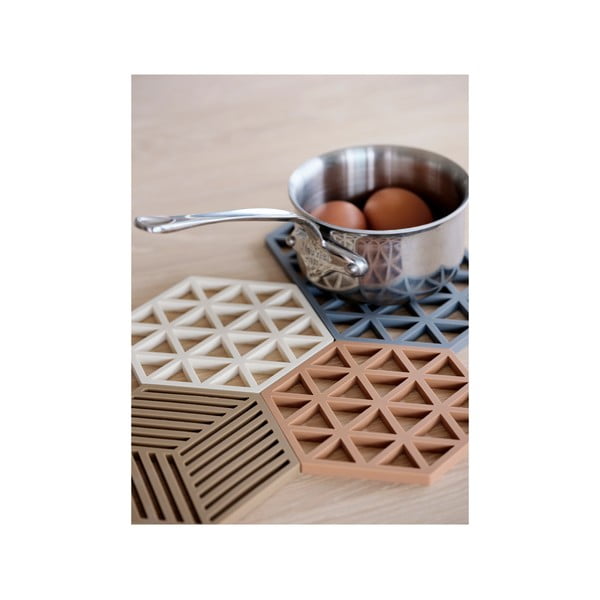 Sivá silikónová podložka pod horúce nádoby Zone Triangles-image-3