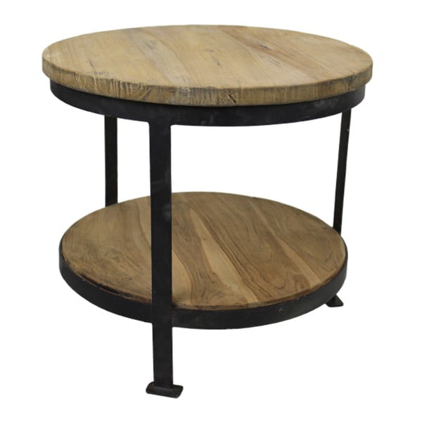 Odkladací stolík z teakového dreva HSM Collection Wendy, ⌀ 50 cm