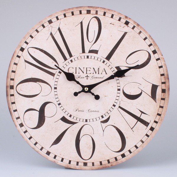 Drevené hodiny Paris Cinema, 34 cm