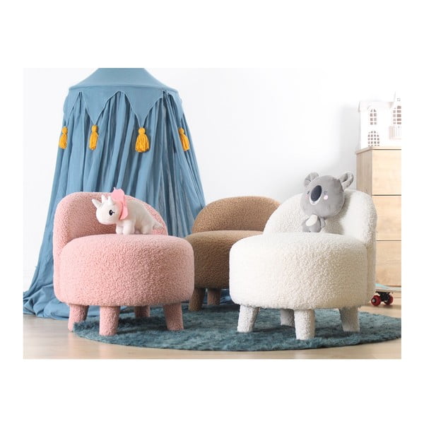 Svetloružové detské kresielko z textílie bouclé Moouv – Artie-image-4