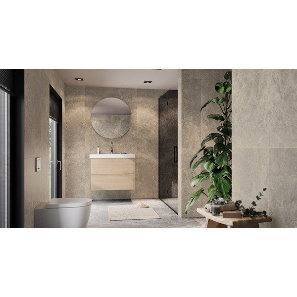 Závesná skrinka pod umývadlo v dekore duba v prírodnej farbe 81x65 cm Bodera – Germania-image-2