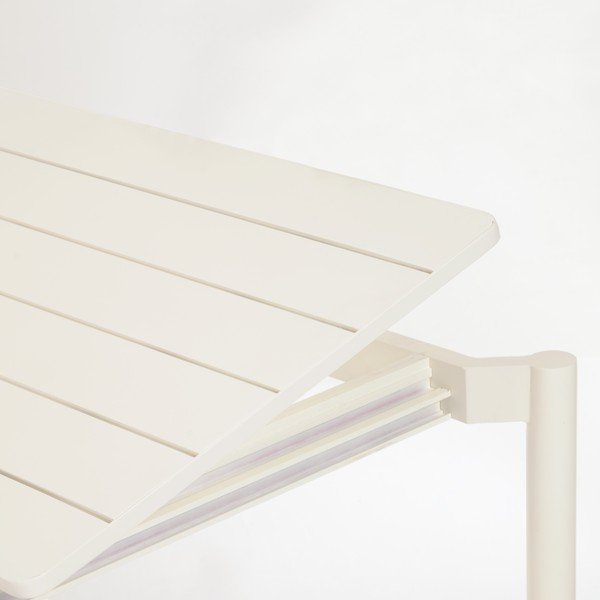 Biely hliníkový záhradný stôl Kave Home Zaltana, 140 x 90 cm-image-4