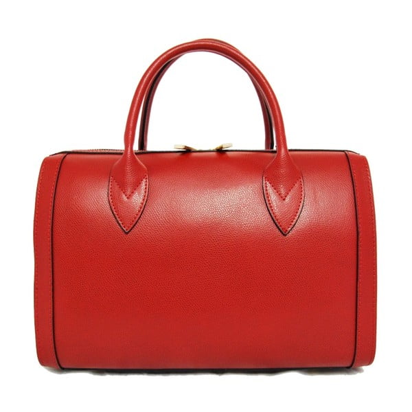 Červená kožená kabelka Giusy Leandri Mona