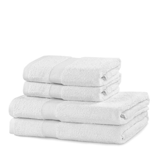 Biele froté bavlnené uteráky a osušky v súprave 4 ks Marina – DecoKing