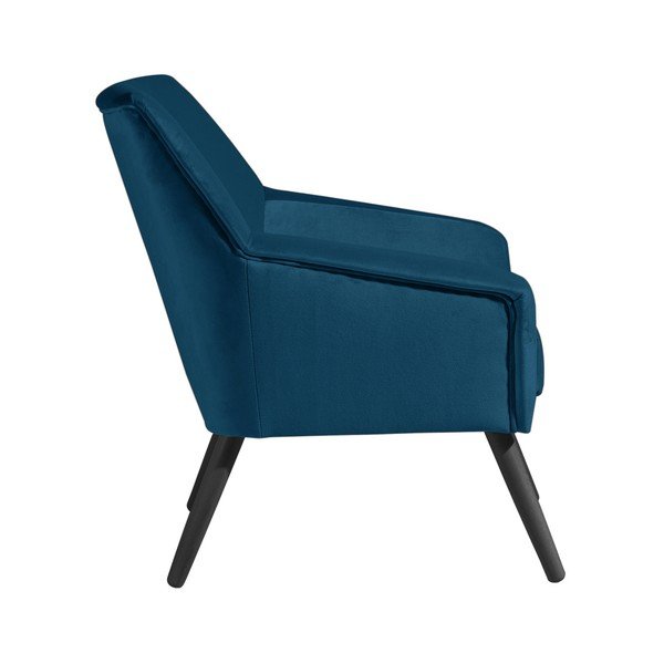 Modré zamatové kreslo s čiernymi nohami Max Winzer Alegro-image-3