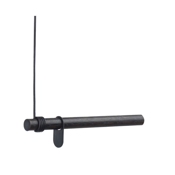 Čierny nástenný vešiak z dubového dreva 50 cm Swing – LIND DNA