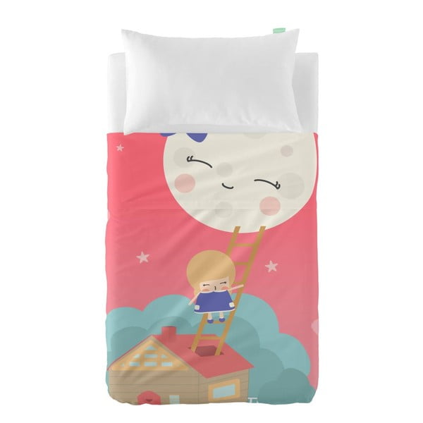 Set plachty a obliečky na vankúš z čistej bavlny Happynois Moon Dream, 100 × 130 cm