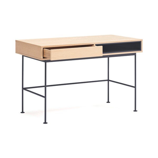 Pracovný stôl s doskou v dubovom dekore 60x120 cm Yoko – Teulat-image-2