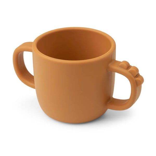 Horčicovožltý detský silikónový hrnček Done by Deer Peekaboo Croco-image-2