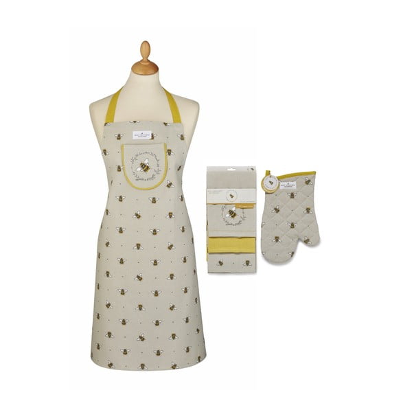 Utierky, zástera a chňapka v súprave 5 ks Bumble Bees – Cooksmart ®