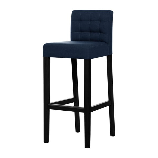 Modrá barová stolička s čiernymi nohami Ted Lapidus Maison Jasmin