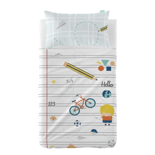 Set plachty a obliečky na vankúš z čistej bavlny Happynois Notebook, 120 × 180 cm