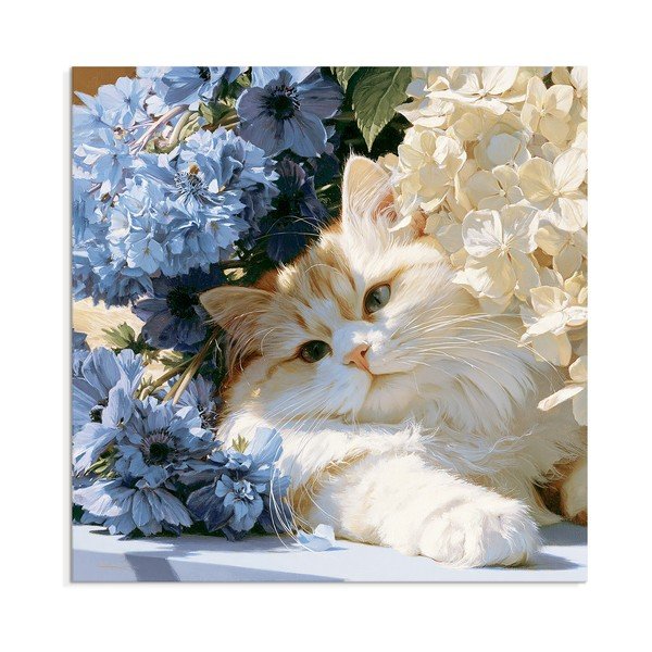Tlačený obraz na plátne 32x32 cm Floral Feline – Styler