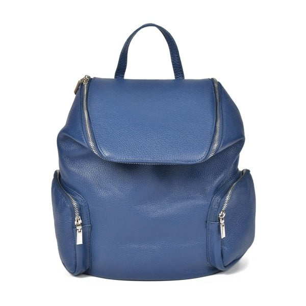 Modrý kožený batoh Luisa Vannini Amedea