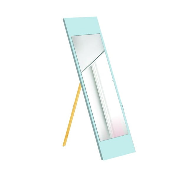 Stojacie zrkadlo s tyrkysovomodrým rámom Oyo Concept, 35 x 140 cm