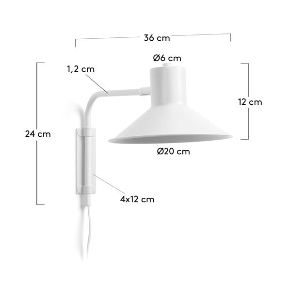 Biele nástenné svietidlo Aria – Kave Home-image-2