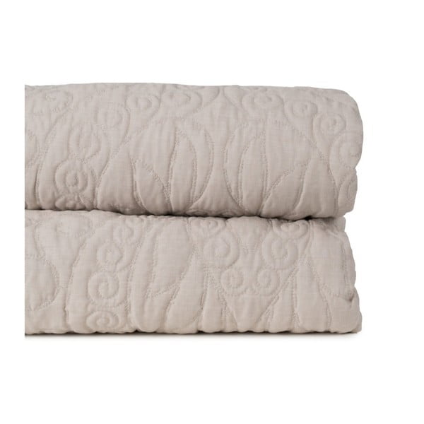 Béžový prešívaný pléd 180x260 cm – Ixia