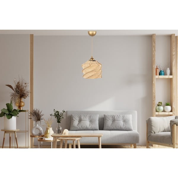 Svetlohnedé závesné svietidlo ø 20 cm – Opviq lights-image-3