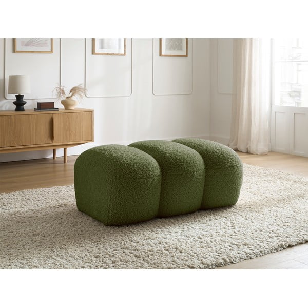 Zelená podnožka z textílie buklé Hippolyte – Bobochic Paris-image-1