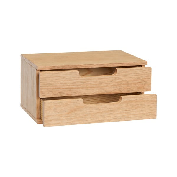 Závesný nočný stolík s poličkami v dekore duba v prírodnej farbe AtHand – Hübsch-image-3