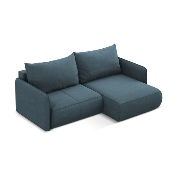 Modrá rozkladacia/s úložným priestorom rohová pohovka (pravý roh) Nanea – Makamii-image-4