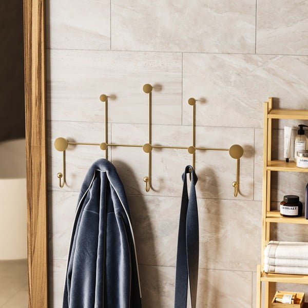 Kovový nástenný vešiak v zlatej farbe Dama – Kalune Design-image-1