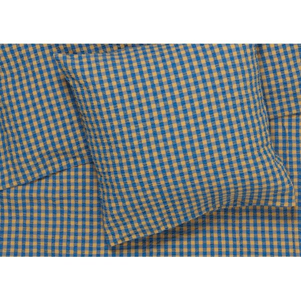 Okrovožlto-modré krepové obliečky na jednolôžko 140x200 cm Bæk&Bølge – JUNA-image-2