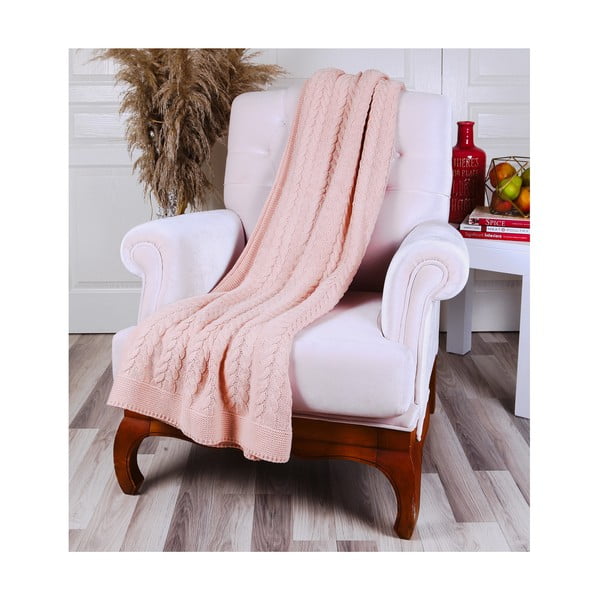 Ružová prikrývka Tufalo, 130 x 170 cm-image-1