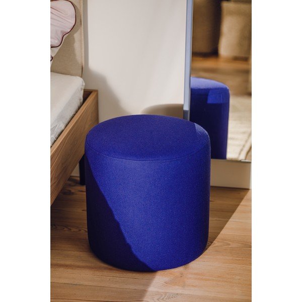 Modrý vlnený taburet Folk – noo.ma-image-3