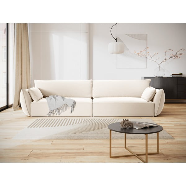 Béžová zamatová pohovka 248 cm Vanda – Mazzini Sofas-image-1