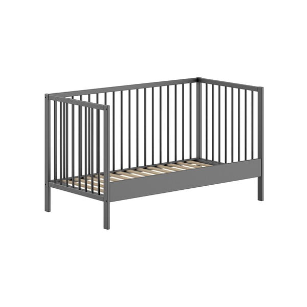 Antracitovosivá postieľka z borovicového dreva 70x140 cm DINO – Vipack-image-2