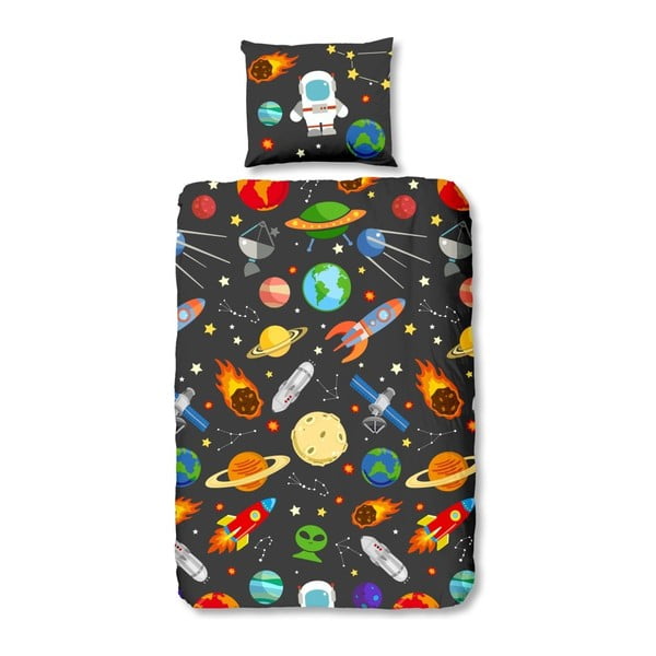 Detské obliečky na jednolôžko z bavlny Muller Textiels Planets, 135 × 200 cm