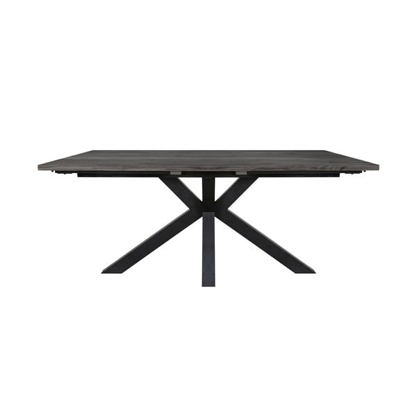Sivý jedálenský stôl s čiernymi nohami Canett Maison, 100 x 180 cm