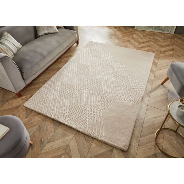 Béžový vlnený koberec Flair Rugs Diamonds, 160 x 230 cm-image-4