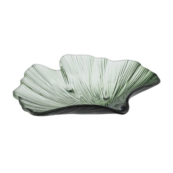 Sklenená dekoratívna tácka 16x17 cm Gingko – Ixia